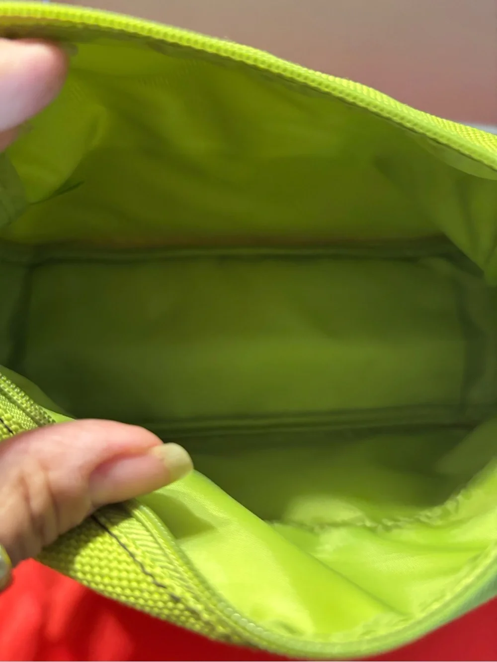 Estee Lauder Lime Green Toiletry Bag with Dark Trim